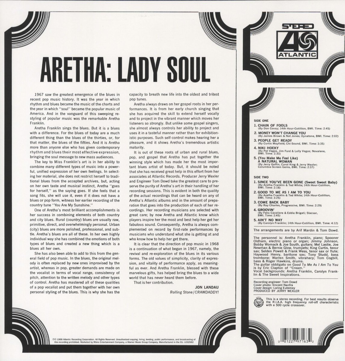 FRANKLIN ARETHA - LADY SOUL LP - Slika 2