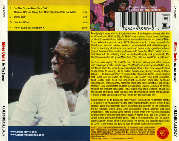 DAVIS MILES - ON THE CORNER CD - Slika 2