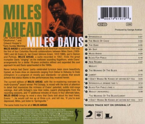 DAVIS MILES - MILES AHEAD...CD - Slika 2