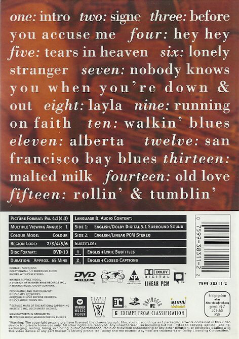 CLAPTON ERIC - UNPLUGGED...DVD - Slika 2