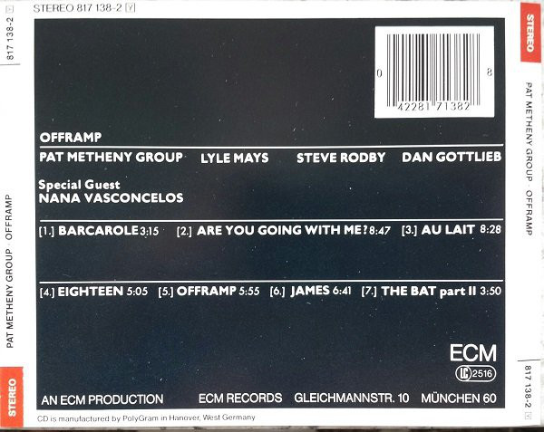 METHENY PAT - OFFRAMP CD - Slika 2