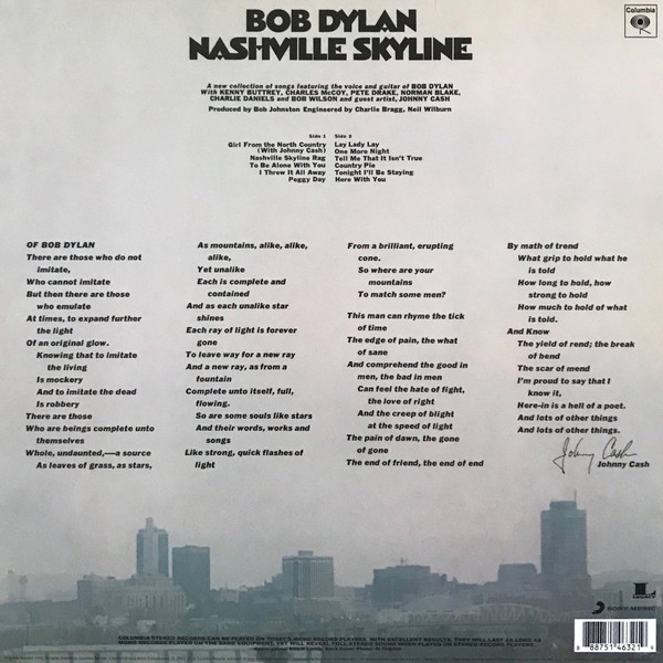 DYLAN BOB - NASHVILLE SKYLINE LP - Slika 2