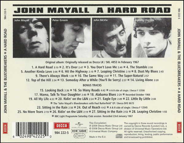 MAYALL JOHN - HARD ROAD...RM