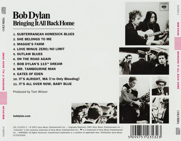 DYLAN BOB - BRINGING IT ALL BACK HOME - Slika 2