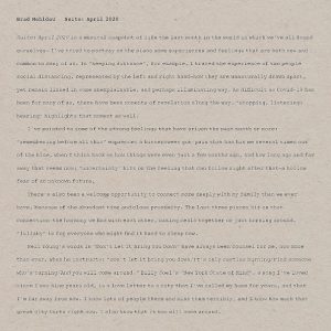 MEHLDAU BRAD - SUITE: APRIL 2020 CD