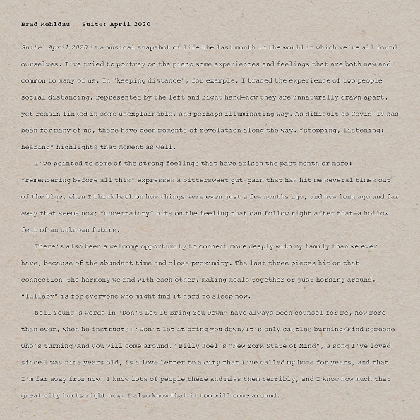 MEHLDAU BRAD - SUITE: APRIL 2020 CD