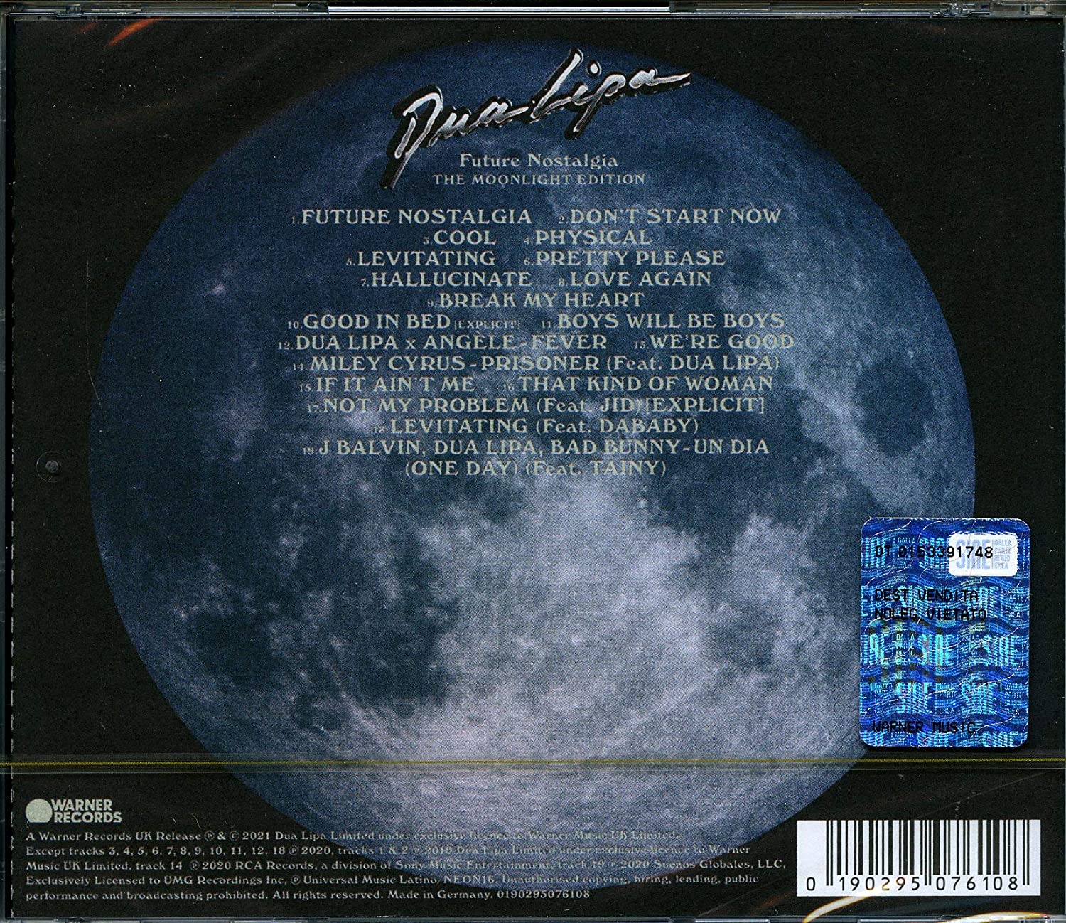 DUA LIPA - FUTURE NOSTALGIA moonlight edition CD - Slika 2