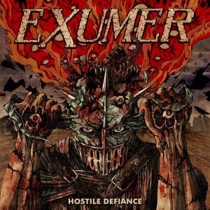 EXHUMER - HOSTILE DEFIANCE orange red marbeled vinyl LP