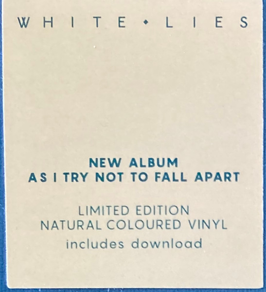 WHITE LIES - AS I TRY NOT TO FALL APART ltd natural colored vinyl LP - Slika 4