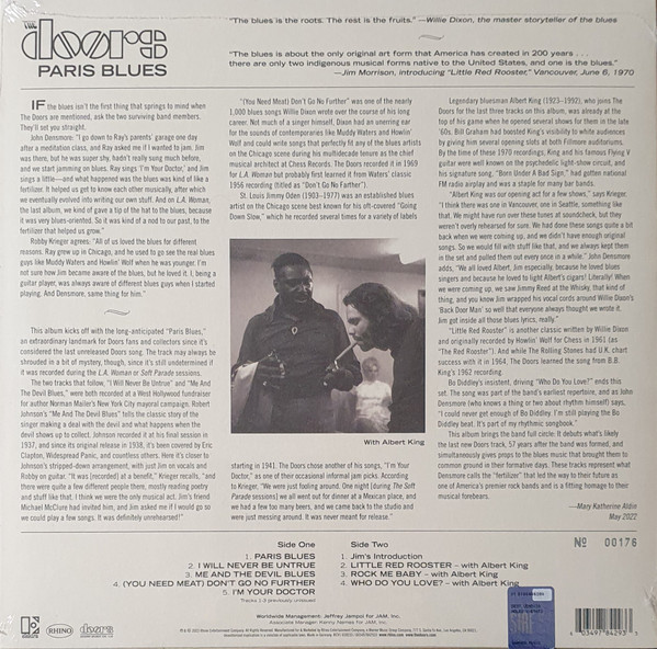 DOORS - PARIS BLUES blue vinyl RSD 2022 LP - Slika 3