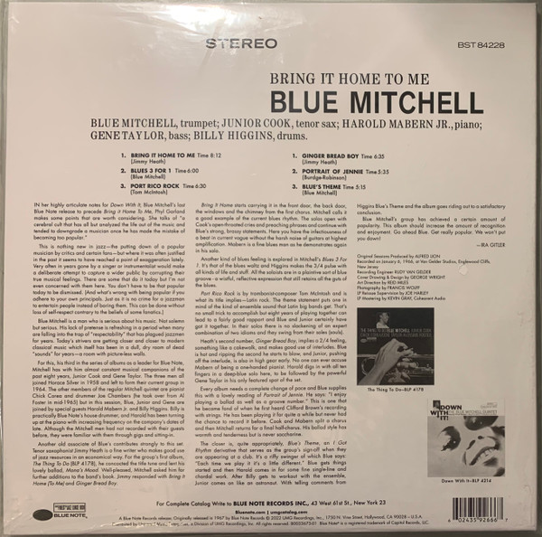 MITCHELL BLUE - BRING IT HOME TO ME tone poet series LP - Slika 2
