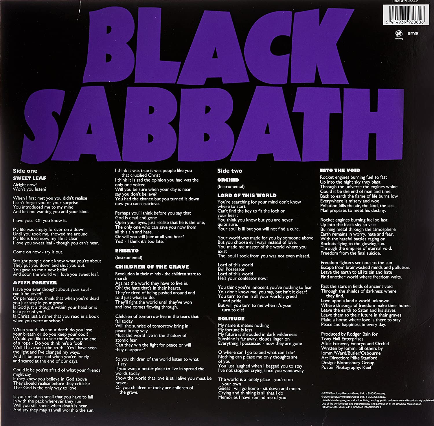 BLACK SABBATH - MASTER OF REALITY LP - Slika 2