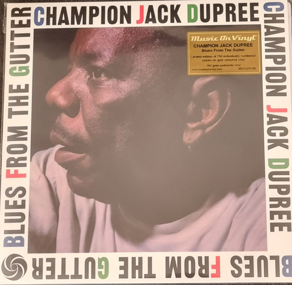 DUPREE CHAMPION JACK - BLUES FROM THE GUTTER gold vinyl LP