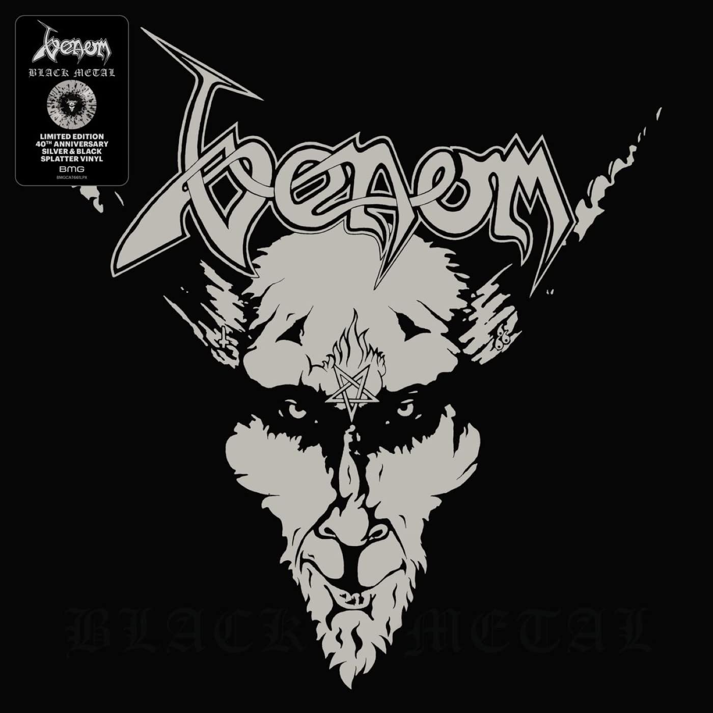 VENOM - BLACK METAL silver & black swirl vinyl LP