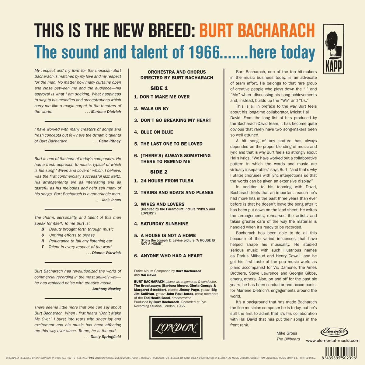 BACHARACH BURT - HIT MAKER LP - Slika 2