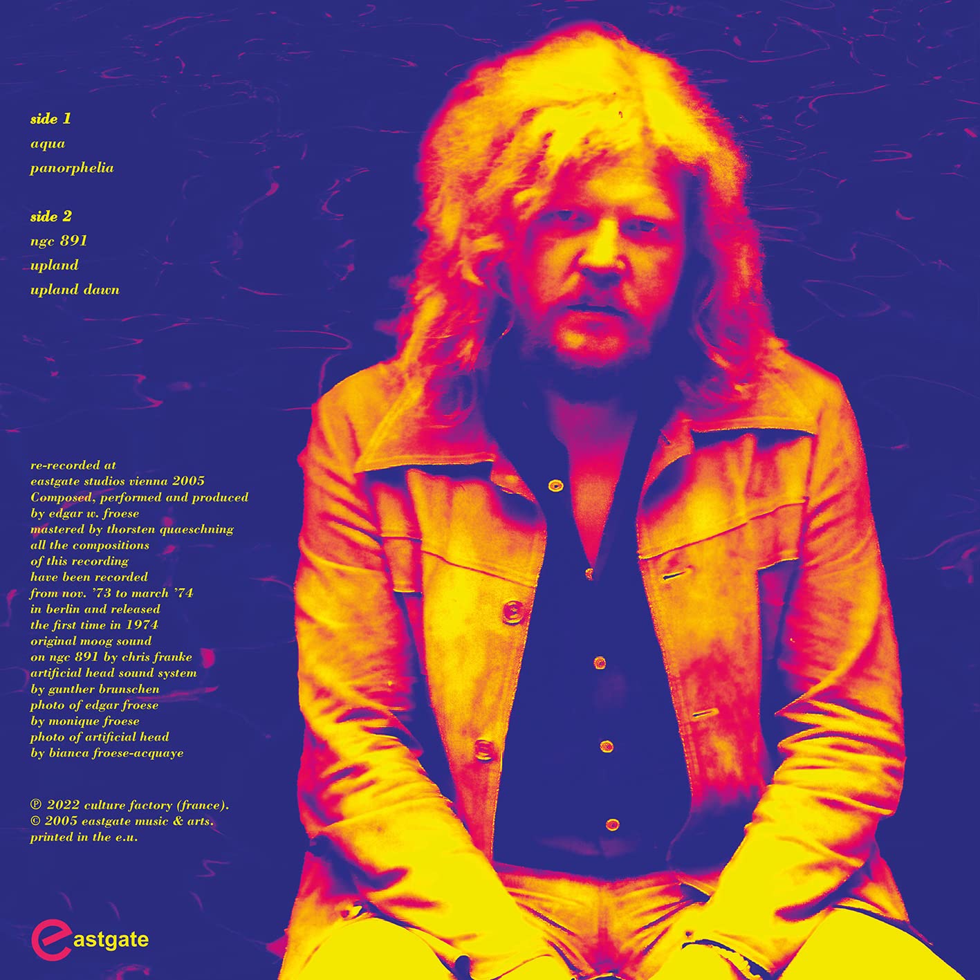 FROESE EDGAR - AQUA re-recorded blue/pink swirled vinyl LP - Slika 2