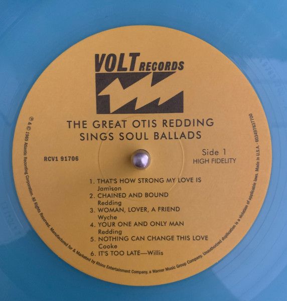 Otis Redding – The Great Otis Redding Sings Soul Ballads LP, Limited Edition, Reissue, Translucent Blue Vinyl - Slika 2
