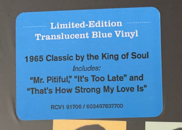 Otis Redding – The Great Otis Redding Sings Soul Ballads LP, Limited Edition, Reissue, Translucent Blue Vinyl - Slika 4