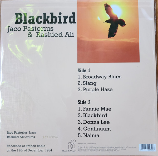 PASTORIOUS JACO & RASHIED ALI - BLACKBIRD yellow vinyl LP - Slika 2