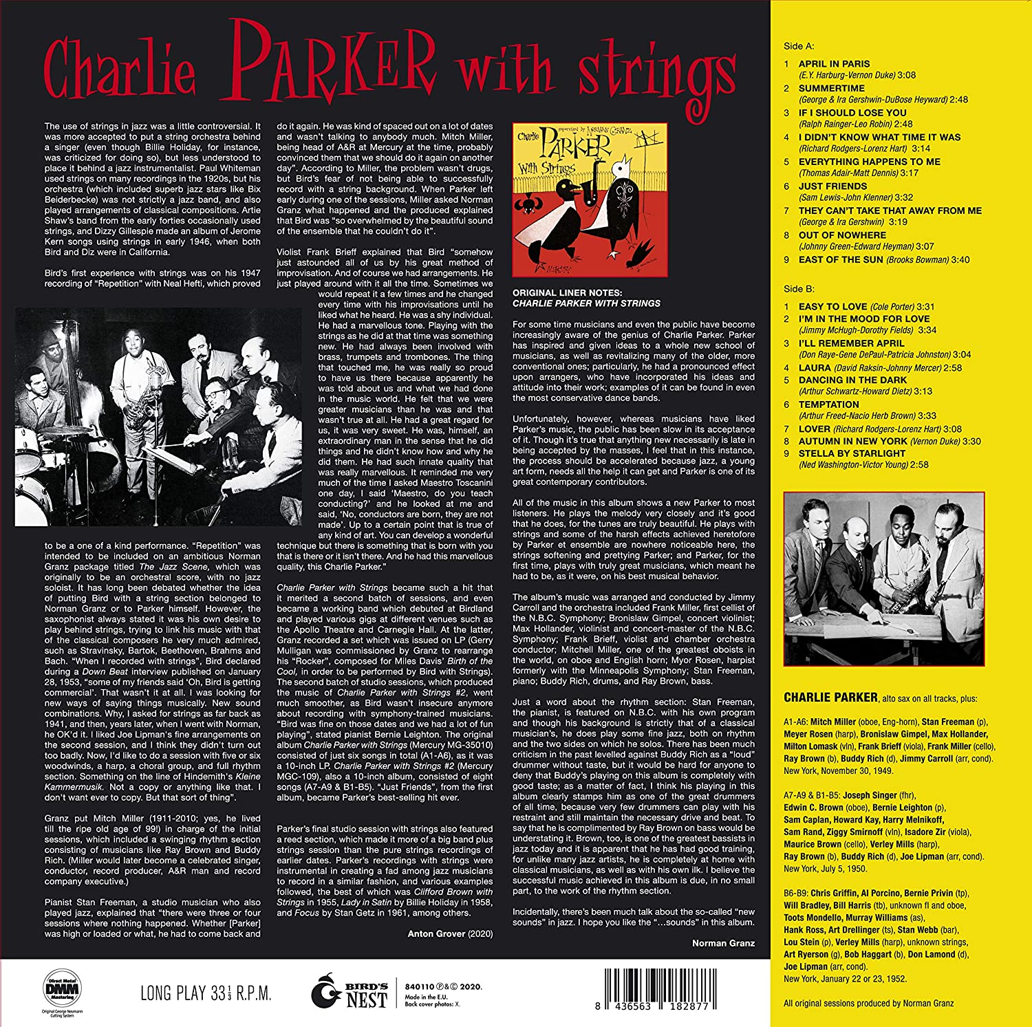 PARKER CHARLIE - WITH STRINGS blue vinyl LP - Slika 2
