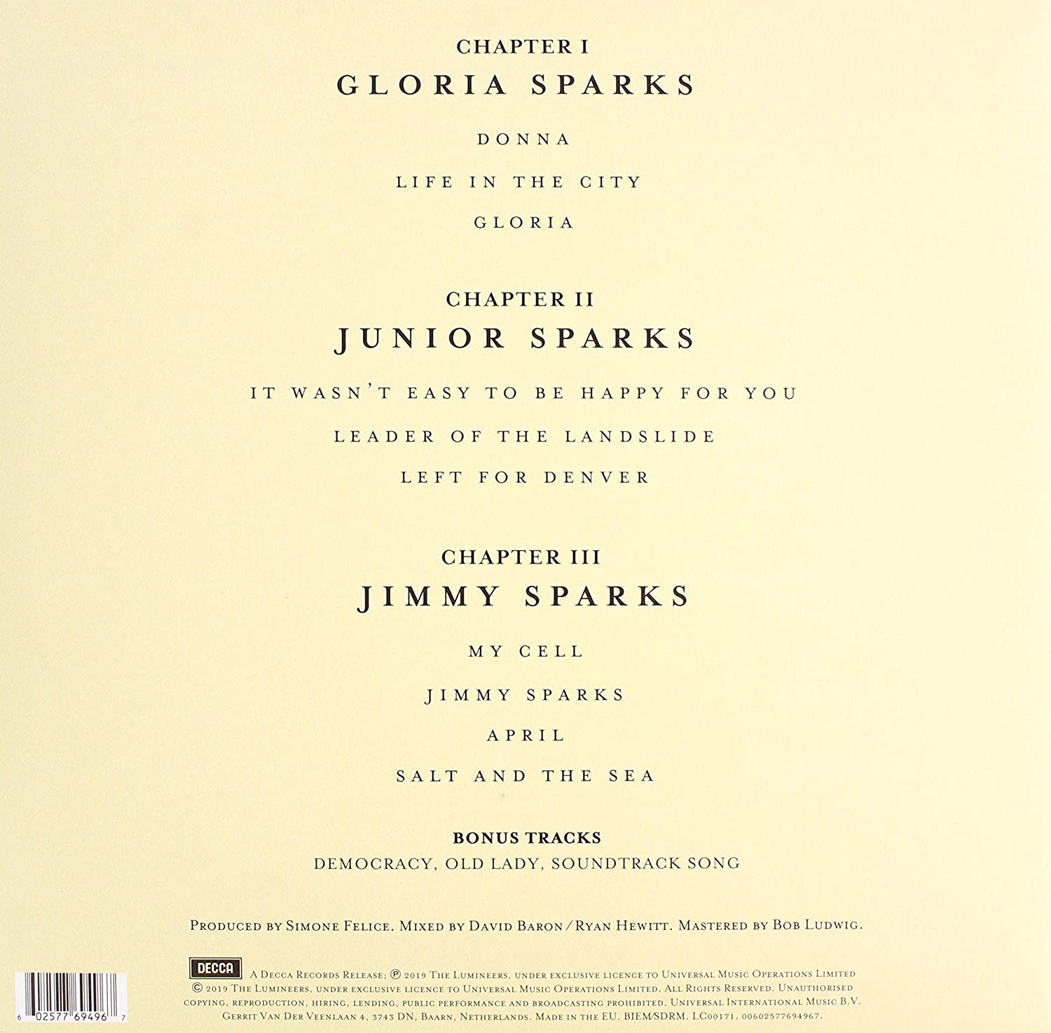 LUMINEERS - Lii ltd white vinyl LP - Slika 2