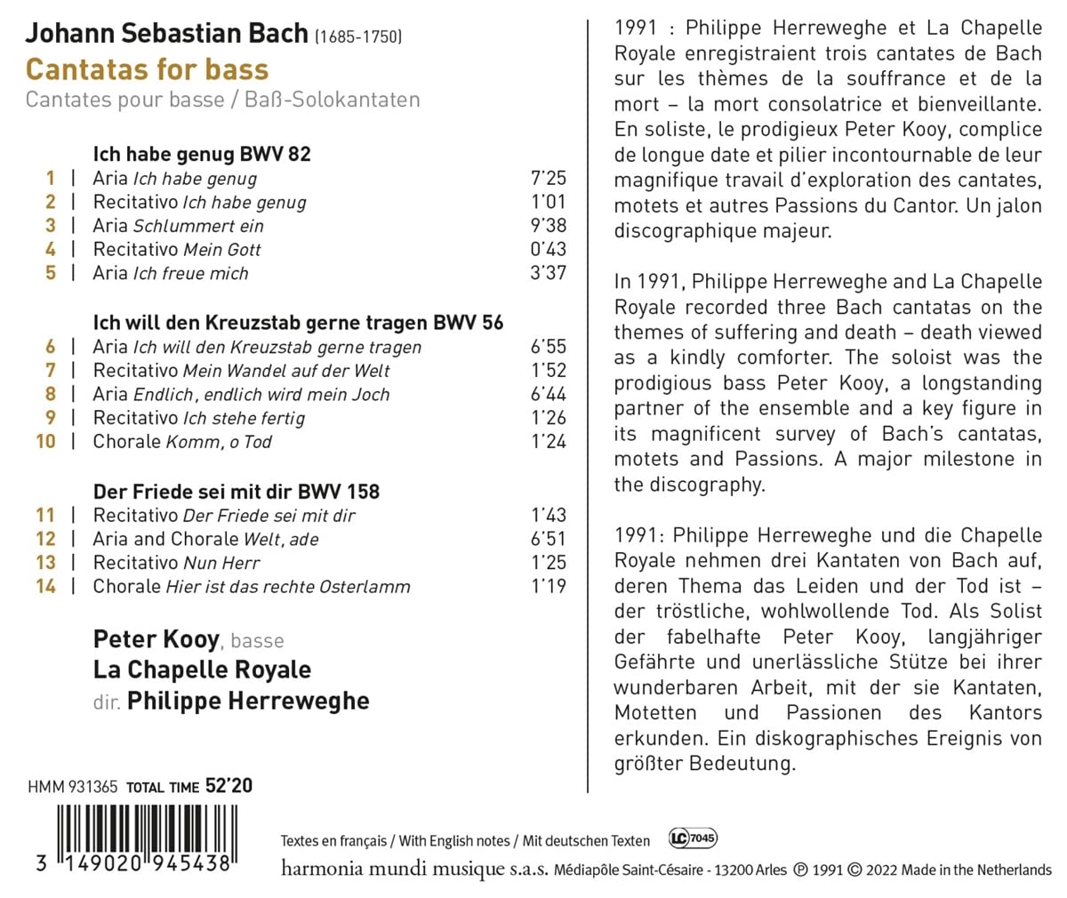BACH J.S. - CANTATAS FOR BASS CD - Slika 2