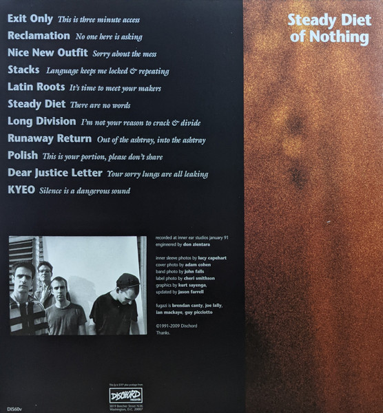 FUGAZI - STEADY DIET OR NOTHING LP - Slika 2