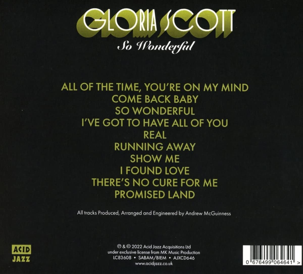 SCOTT GLORIA - SO WONDERFUL CD - Slika 2