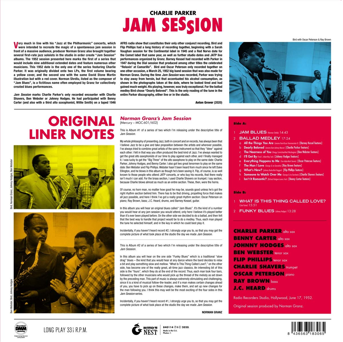 PARKER CHARLIE - JAM SESSION colored vinyl LP - Slika 2