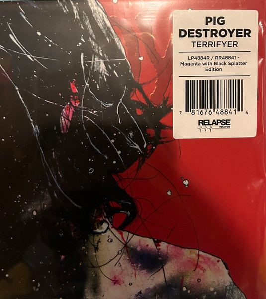 PIG DESTROYER - TERRIFYER magenta with black splatter vinyl Lp - Slika 4
