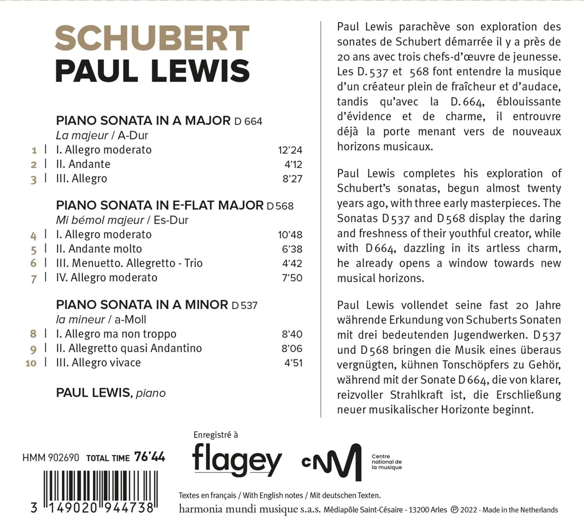 SCHUBERT FRANZ - PIANO SONATS CD - Slika 2