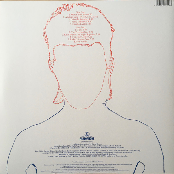 BOWIE DAVID - ALADDIN SANE picture disc LP - Slika 3