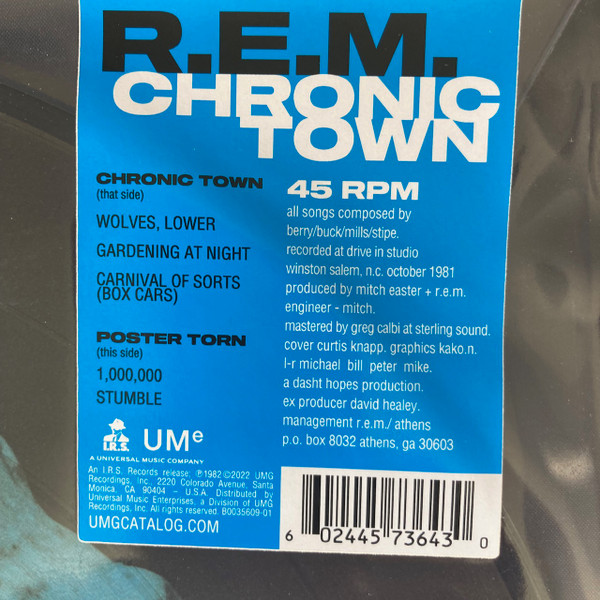 R.E.M. - CHRONIC TOWN picture vinyl LP - Slika 2
