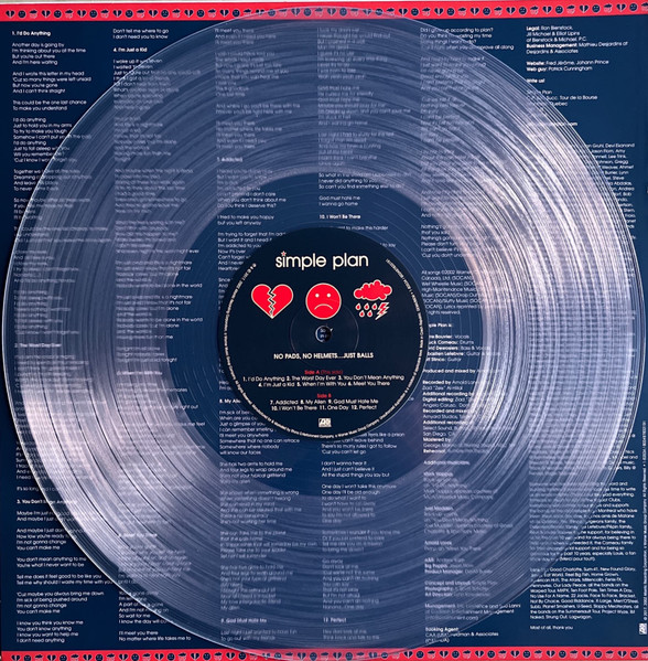 SIMPLE PLAN - NO PADS, NO HELMETS ....JUST BALLS crystal-clear vinyl LP - Image 2