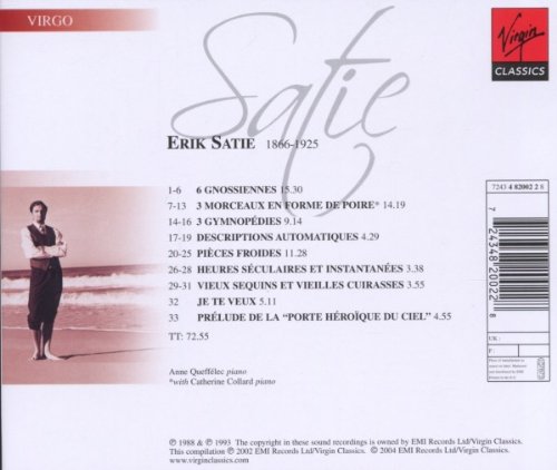 SATIE/QUEFFELEC - SATIE GNOSSIENNES GYMNOPEDIES CD - Slika 2
