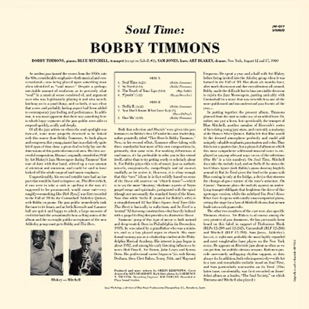 TIMMONS BOBBY - SOUL TIME LP - Slika 2