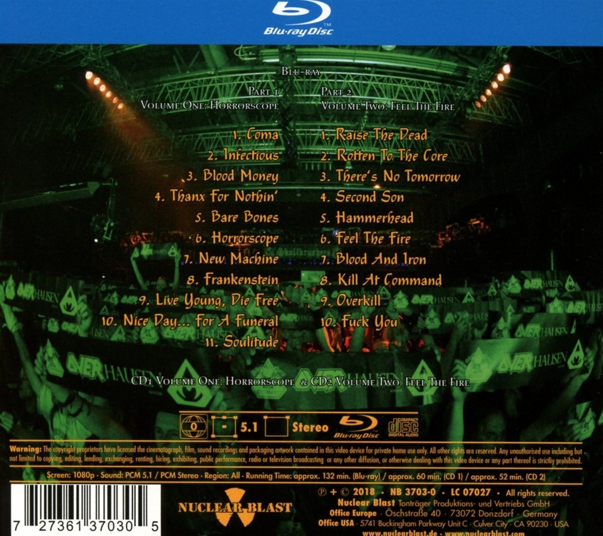 OVERKILL - LIVE IN OVERHAUSEN Limited Edition 2CD+BRD, Digipack - Slika 2