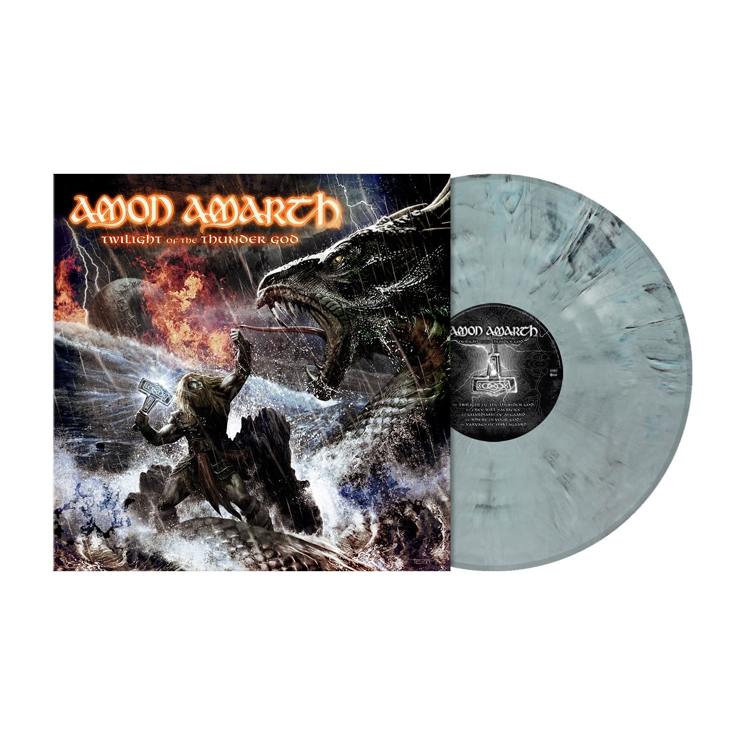 AMON AMARTH - TWILIGHT OF THE THUNDER GOD grey blue marbeled vinyl LP