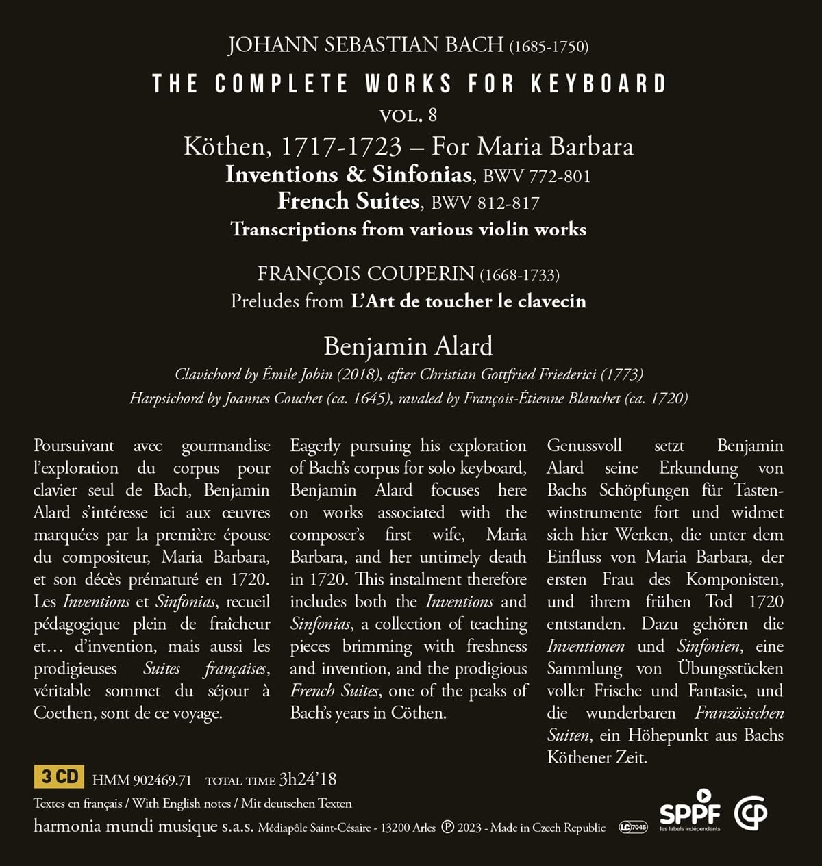 BACH/ALARD - COMPLETE WORKS FOR KEYBOARD 8 CD3 - Slika 2