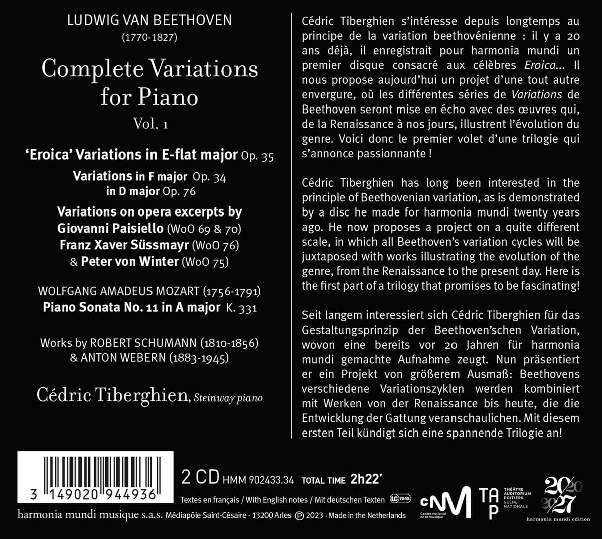 BEETHOVEN/TIBERGHIEN - VARIATIONS FOR PIANO VOL. 1 CD2 - Slika 2