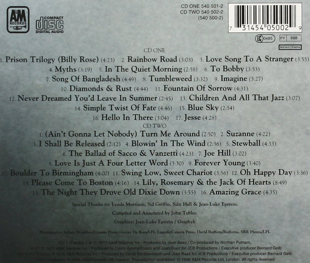 BAEZ JOAN - DIAMONDS CD2 - Slika 2