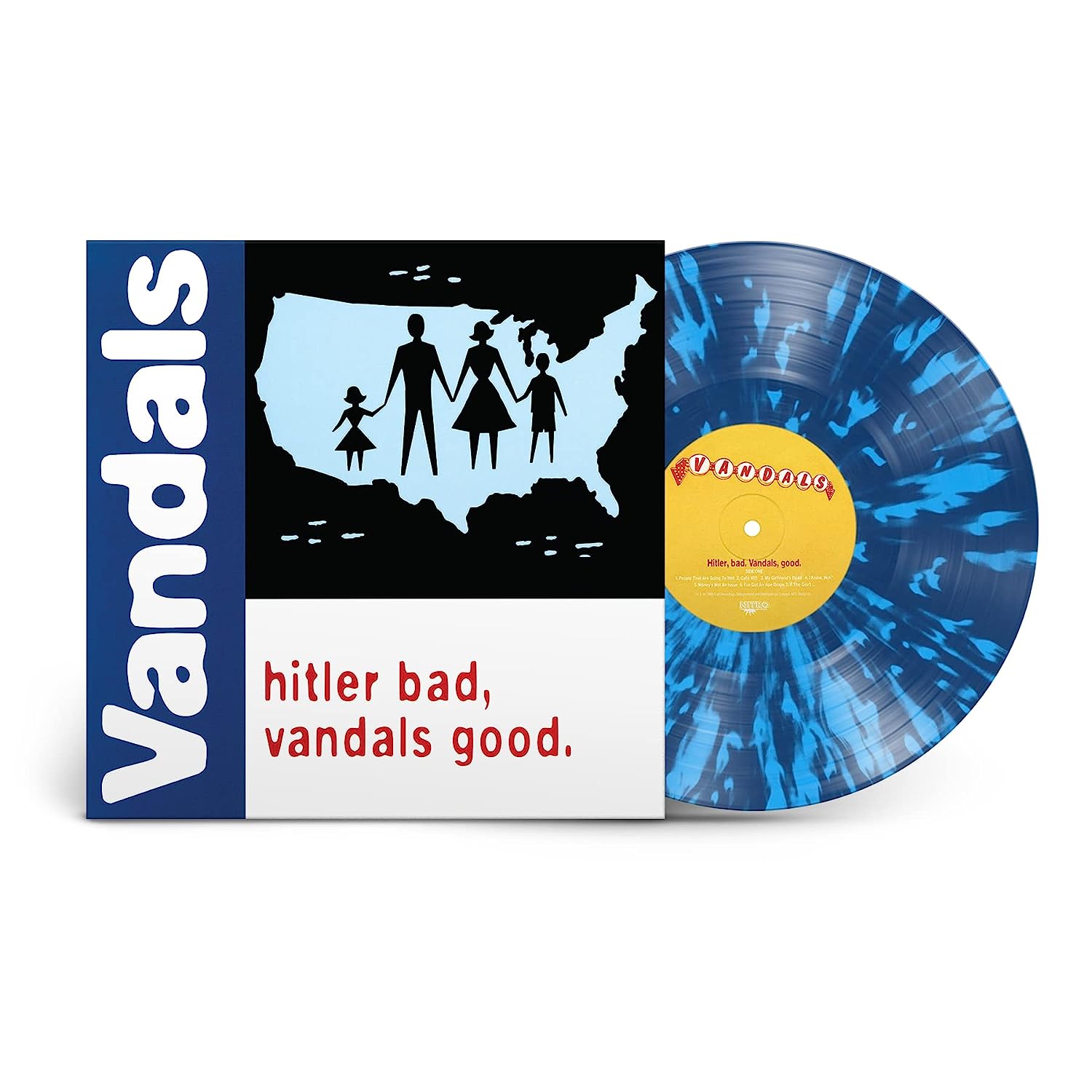 VANDALS - HITLER BAD VANDALS GOOD blue white splatted vinyl LP