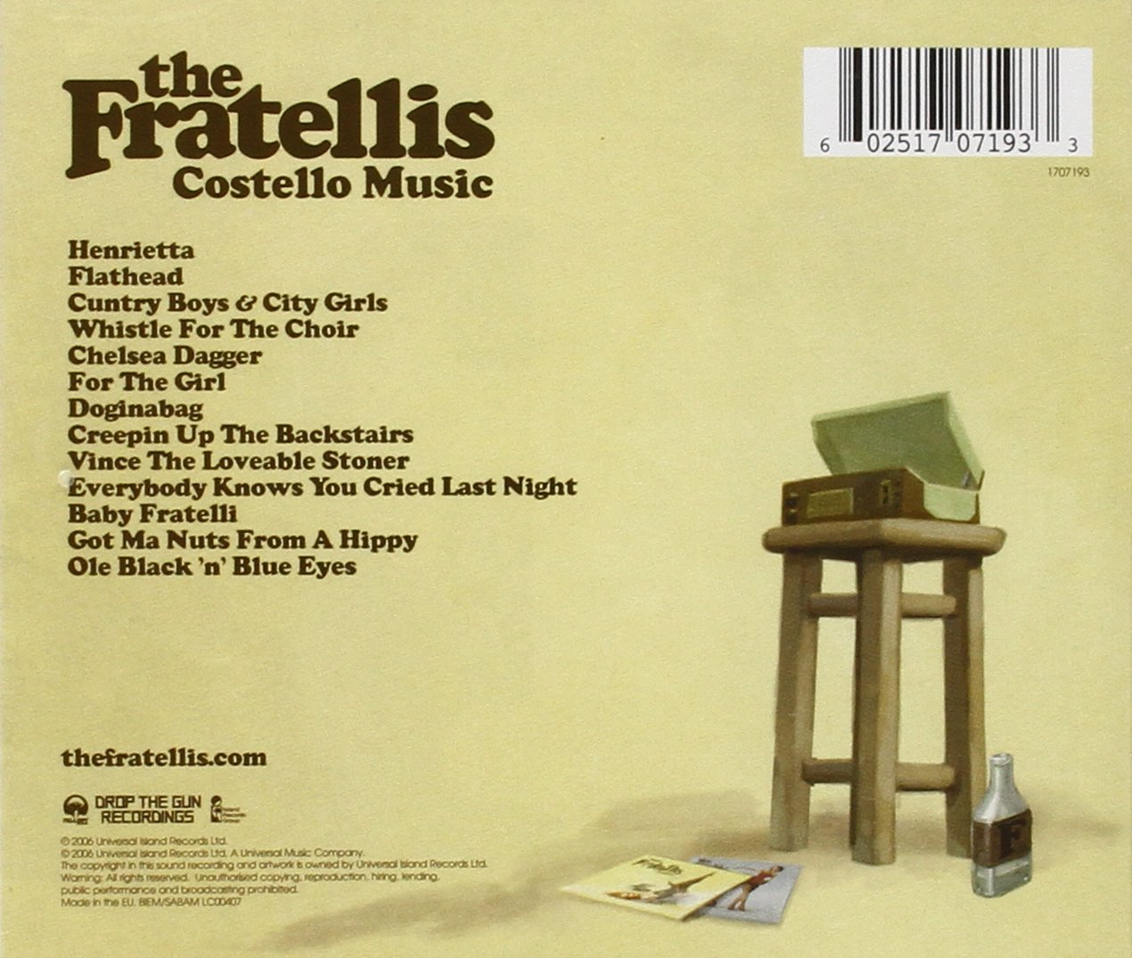 FRATELLIS - COSTELLO MUSIC CD - Slika 2