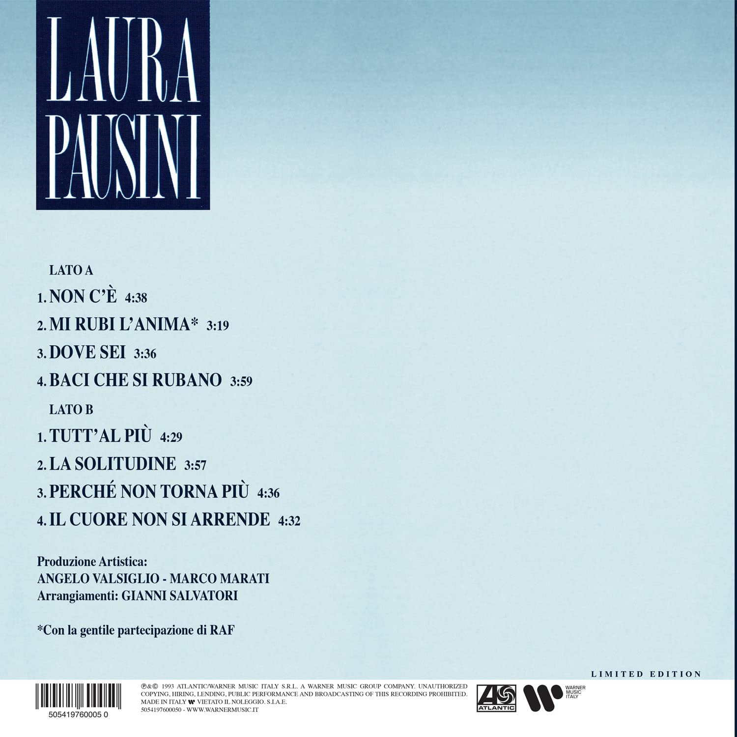 PAUSINI PAURA - LAURA PAUSINI ltd blue vinyl LP - Slika 2