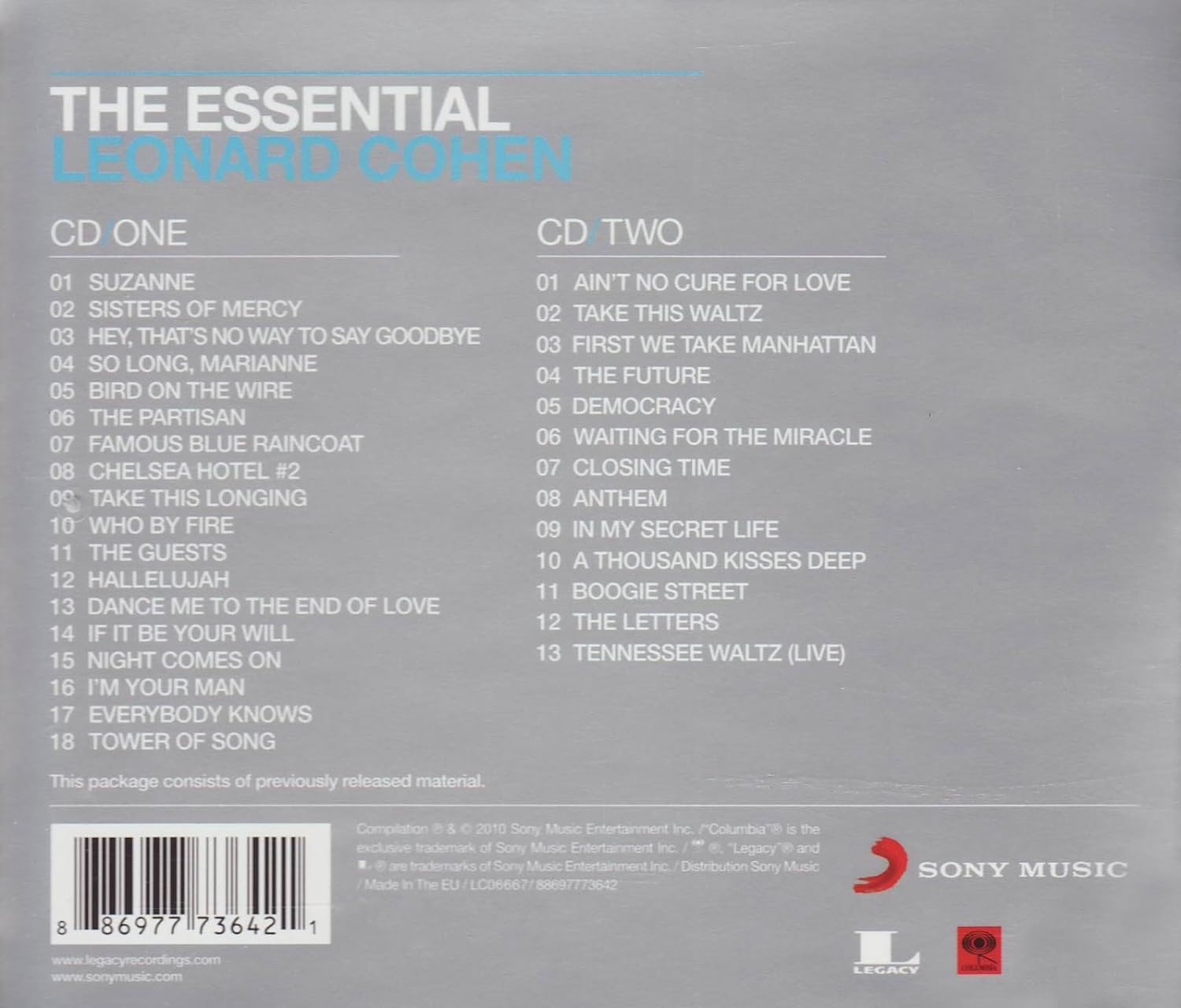 COHEN LEONARD - ESSENTIAL CD2 - Slika 2