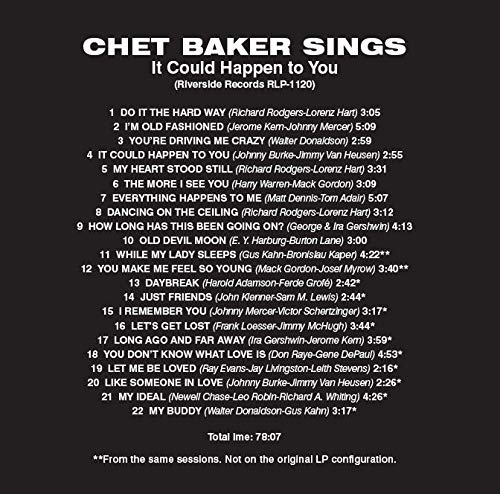 BAKER CHET - IT COULD HAPPEN TO YOU CD - Slika 3