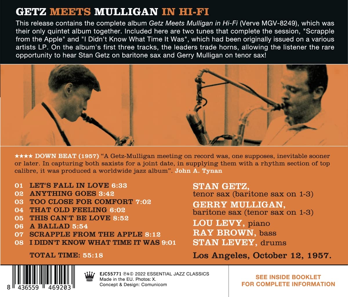 GETZ STAN/GERRY MULLIGAN - GETZ MEETS MULLIGAN IN HI-FI CD - Slika 2