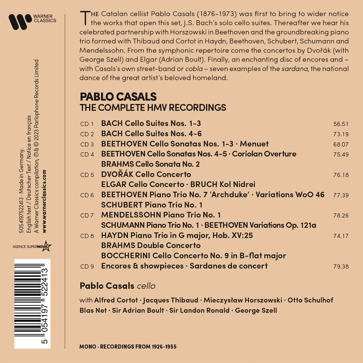 CASALS PABLO - COMPLETE HMV RECORDINGS 1926-1955 CD9 - Slika 2