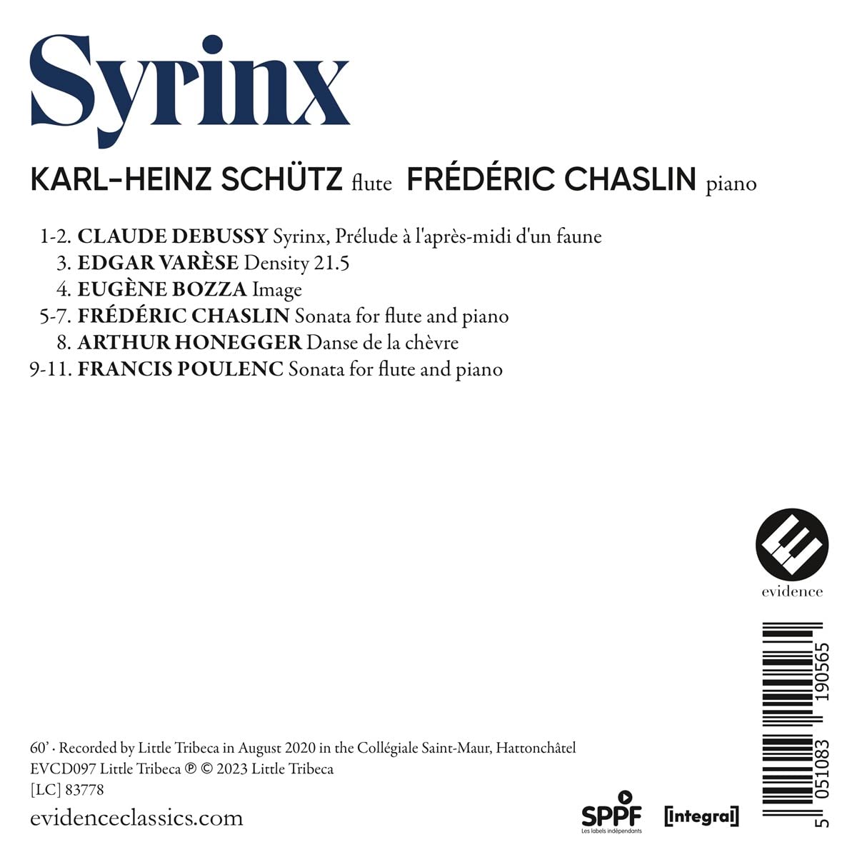 SCHUTZ/CHASLIN - SYRINX CD - Slika 2