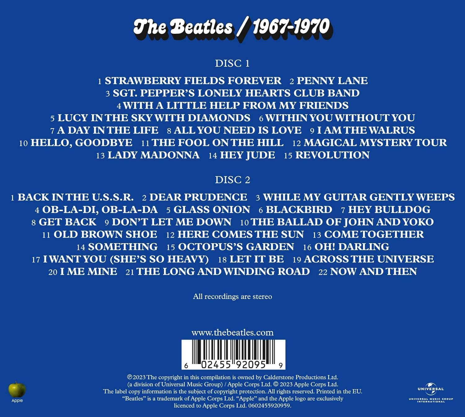 BEATLES - 1967 - 1970 BLUE ALBUM reissues 2023 CD2 - Slika 2